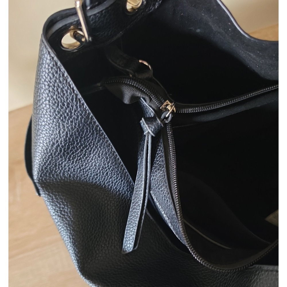 Steve Madden Bsammy Bucket Bag Black Faux Leather Studded Strap Purse - Picture 10 of 10